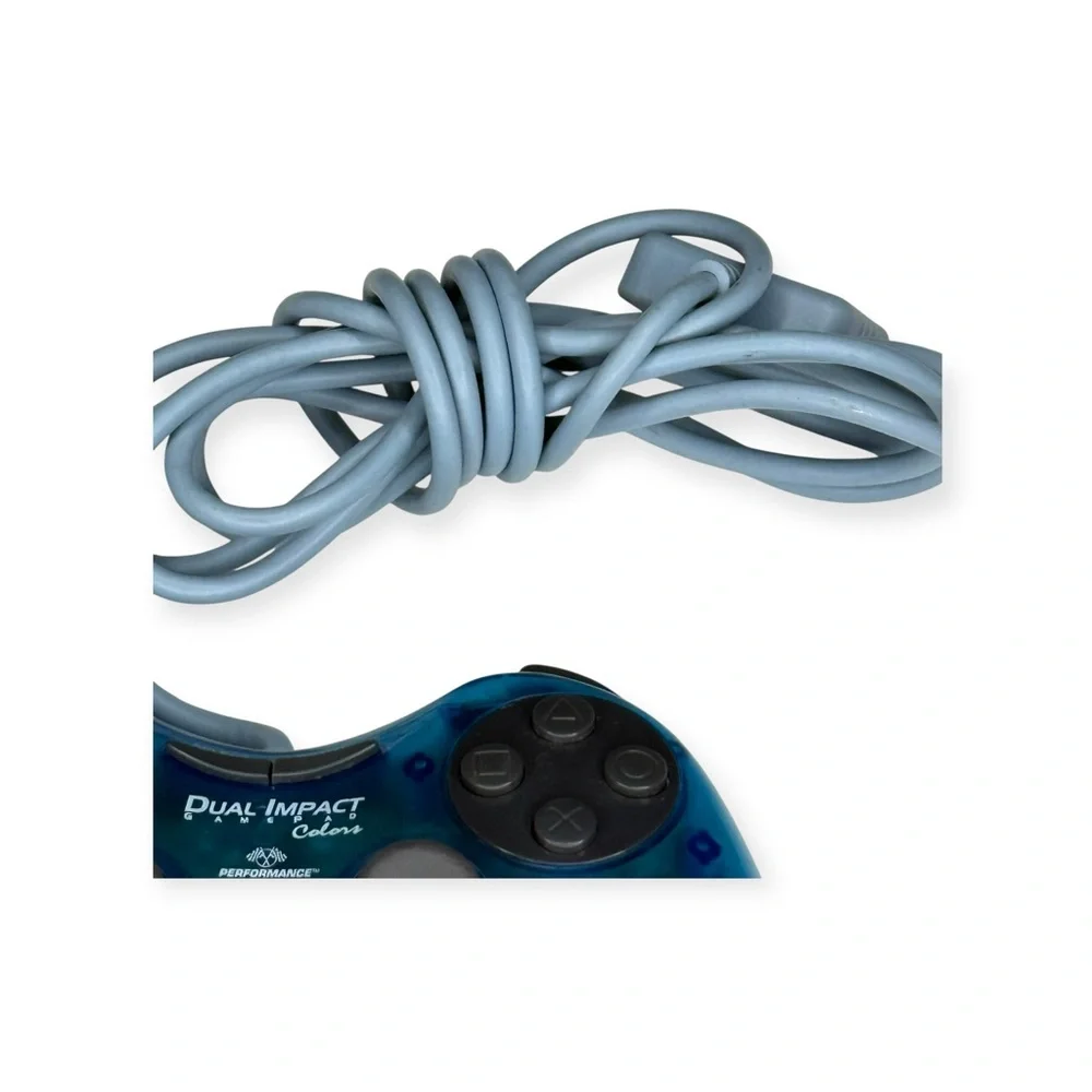 Performance Dual Impact 2 𖤍 Wired Controller Sony PlayStation 2 PS2 𖤍 Blueberry